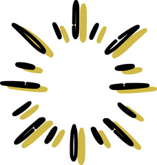 シンプルな金色の花火のようなキラキラのイラスト