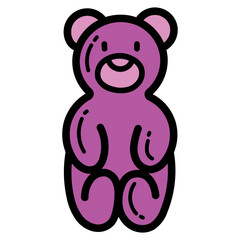 gummy bear filled outline icon style