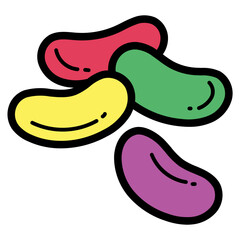 jelly beans filled outline icon style