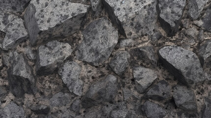 Fototapeta premium Rough heptic uneven dark stone surface, generative AI background, copy-space, place for text