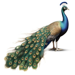 Peacock on transparent png background © merabbi