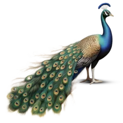 Stof per meter Peacock on transparent png background © merabbi