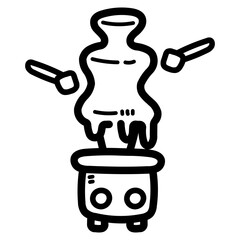 chocolate fountain line icon style