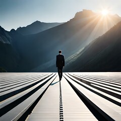 man walking on the road