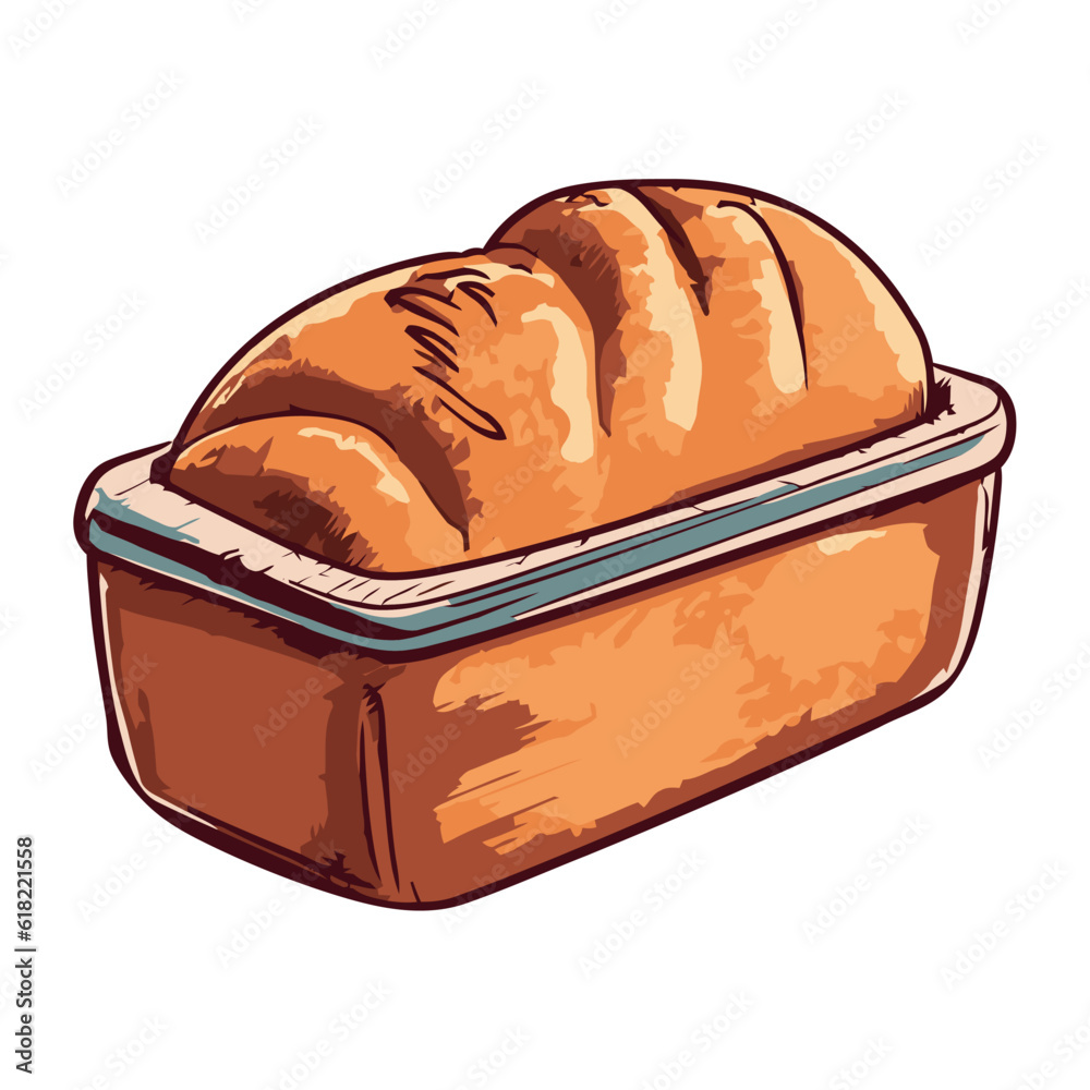 Sticker Freshly baked bread, a mealtime delight