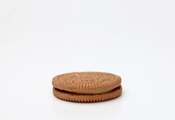 Sandwich Cream Cookies isolated on white background