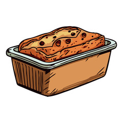 Freshly baked bread slice on plate