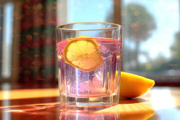 A glass of fizzy lemonade