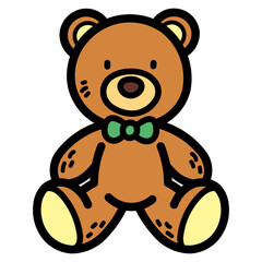 Teddy bear filled outline icon style