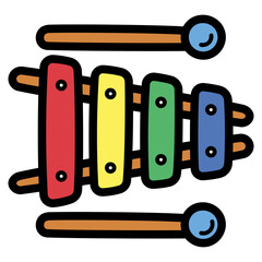 xylophone filled outline icon style