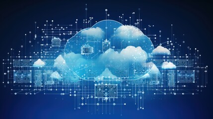 Fototapeta na wymiar Cloud computing and its benefits