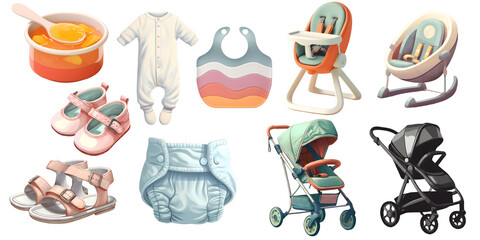 a collection of baby products. generative ai 