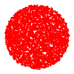 The red circle is formed by the connection of colored lines.