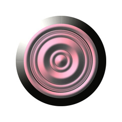 Metal Round Object in Style of Digital and Technology For Sound in Pink and Black Color