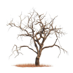 dry tree isolated on transparent background cutout