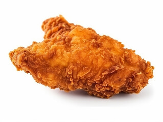 Fresh crispy fried chicken on white background.Generative Ai.