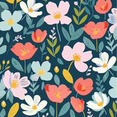 seamless pattern with flowers
