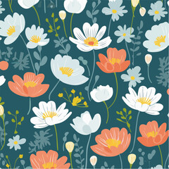 seamless floral pattern with flowers
