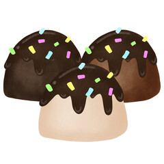 Three Brown chocolate