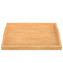 3D rendering illustration of a wooden serving tray