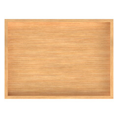 3D rendering illustration of a wooden serving tray