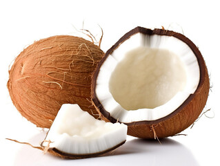 Coconut  isolated on white background .Generative Ai.