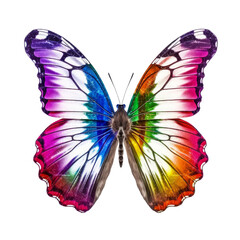 colorful butterfly isolated on transparent background cutout