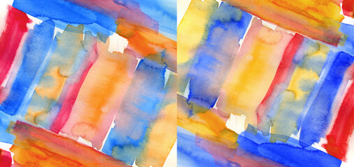 Blurred watercolor parallel stripes grouped. Abstract bright striped watercolor vintage background. Illustration.