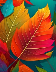 Colorful Leaves background, vector, illustration 