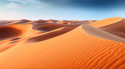 Fototapeta na wymiar Beautiful Sand dunes in the Sahara Desert .Generative Ai.