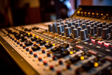 Obraz na płótnie Canvas Studio sound mixer for recording control systems.Generative Ai.