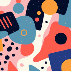 abstract handmade colorful objects desing illustration surface pattern