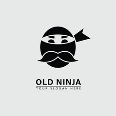 vector modern old ninja logo icon.