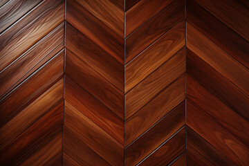 Chevron Elegance: A sophisticated chevron parquet design in rich wood tones, types of parquet background, textures Generative AI