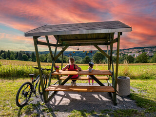 Excursion in the Vogtland in Saxony with a view of the Göltzschtalbrücke in germany