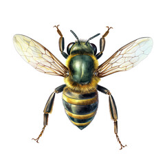bee watercolor isolated on transparent background cutout