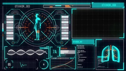 Animation of sports data processing with diverse people exercising on black background - Powered by Adobe