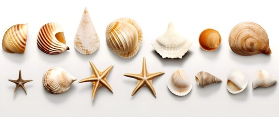 shells on white background