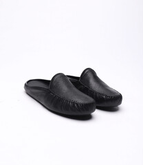 black leather shoes