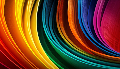 Naklejka premium A futuristic rainbow spiral decoration in motion generated by AI