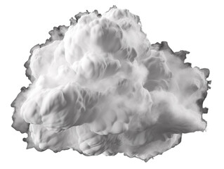 Realistic White Cloud, isolated on Transparent Background