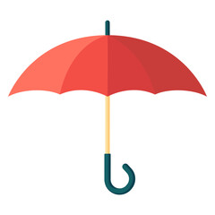 Red umbrella. Vector clipart isolated on white background.