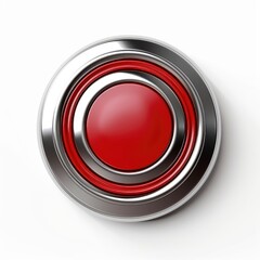 Metallic Border Red Push Button