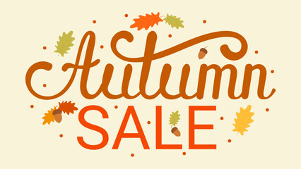 Text banners of the autumn sale for the September shopping promotion or the autumn discount in the store.
