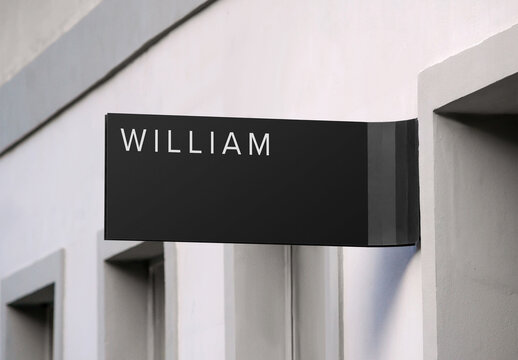 Sign Logo Mockup Template Style Effect Wall Badge Text Branding