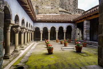 Sant Pere de Casserres, Benedictine monastery in Masías de Roda, Osona, Spain. It is located in...