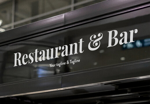 Sign Logo Mockup Template Style Effect Wall Badge Text Branding