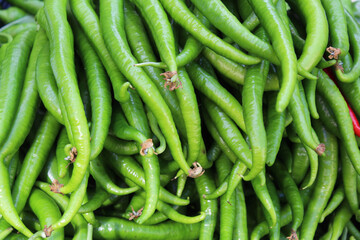 healthy food green chili peppers