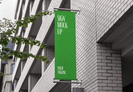 Sign Logo Mockup Template Style Effect Wall Badge Text Branding