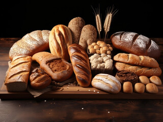 Bread concept, assortment of bread